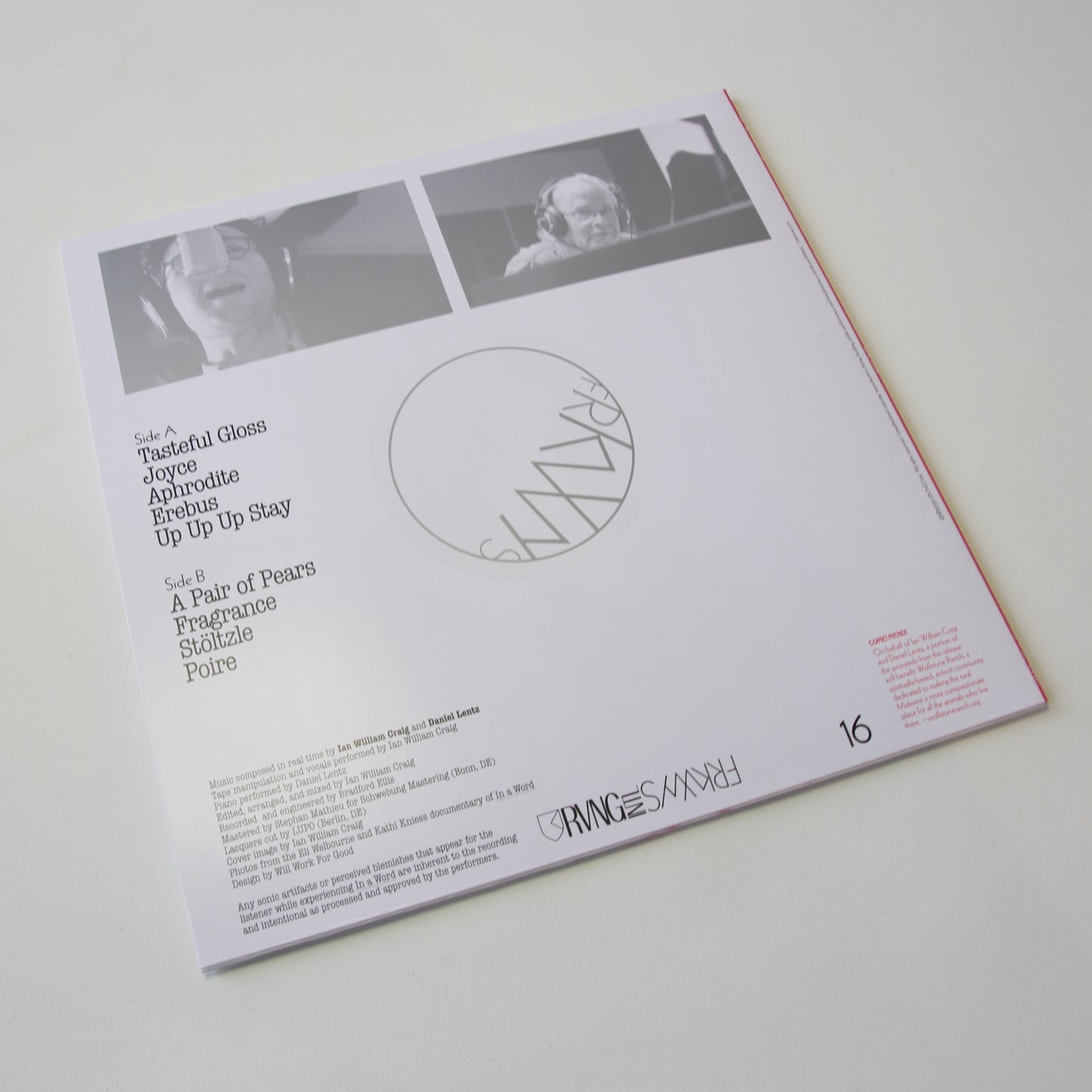 FRKWYS Vol. 16: Ian William Craig & Daniel Lentz - In a Word