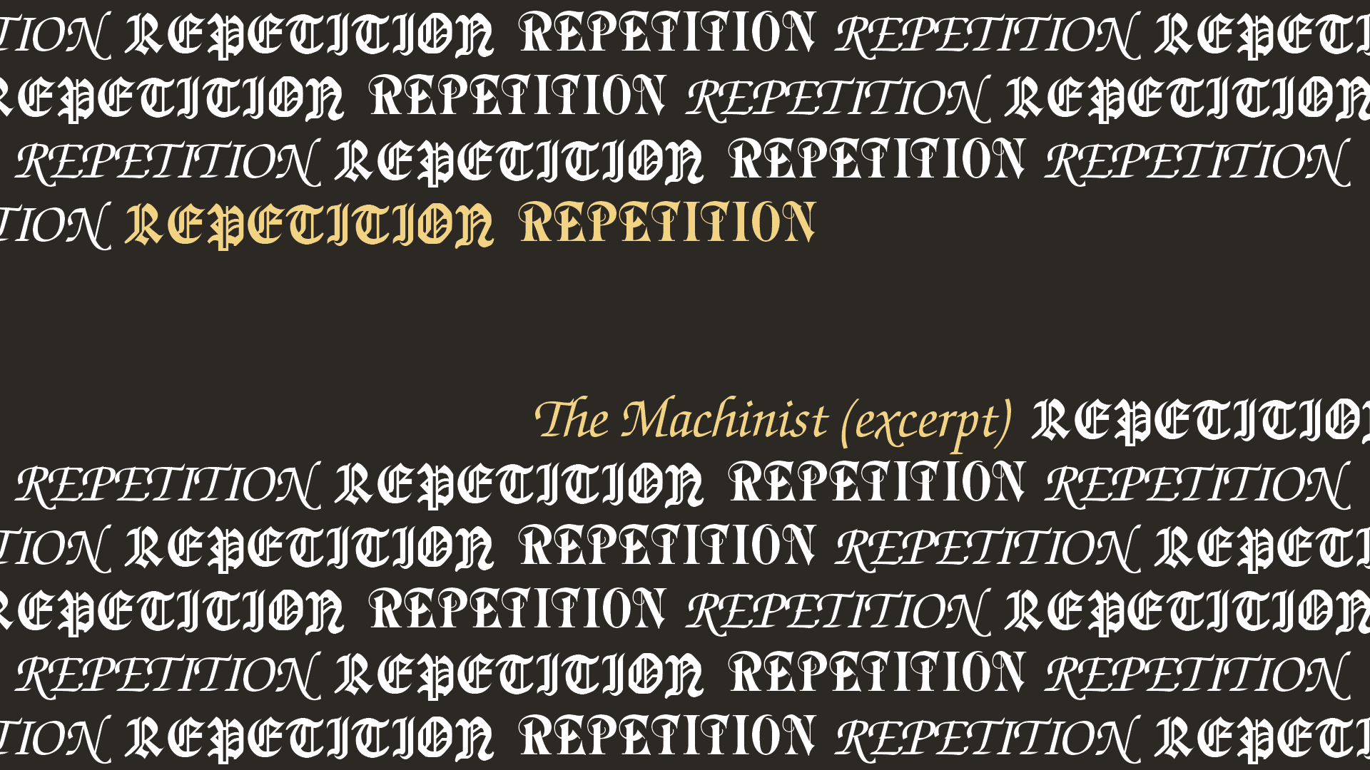 Load video: Repetition Repetition - The Machinist (Excerpt) [Official Audio]